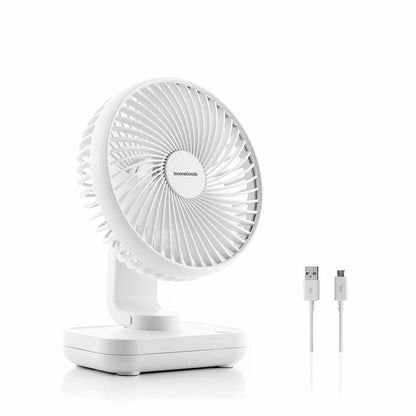 Ventilador de Escritorio Recargable Fanrec InnovaGoods Ø5,4'' 3600 mAh / 13,3 W - innovagizmo.com