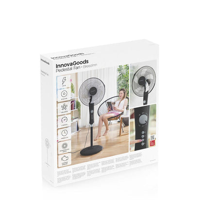 Ventilador de Pie Silencioso 45W con Temporizador Freshinn Negro - innovagizmo.com
