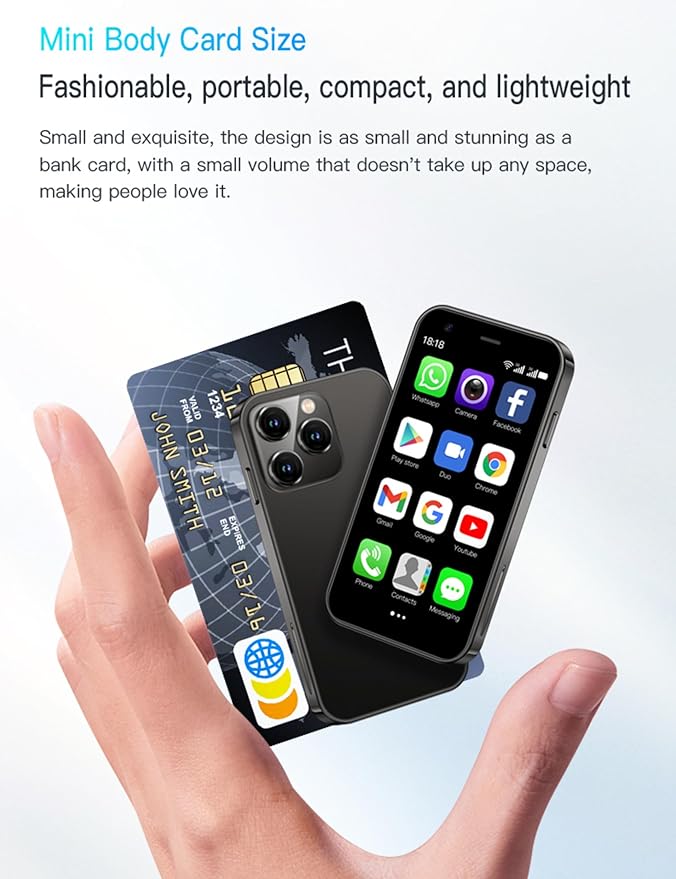 XS15 Mini Smartphone 3G 📱 Ultraligero, Doble SIM, Android y Portátil | Tu Segundo Móvil Ideal - innovagizmo.com