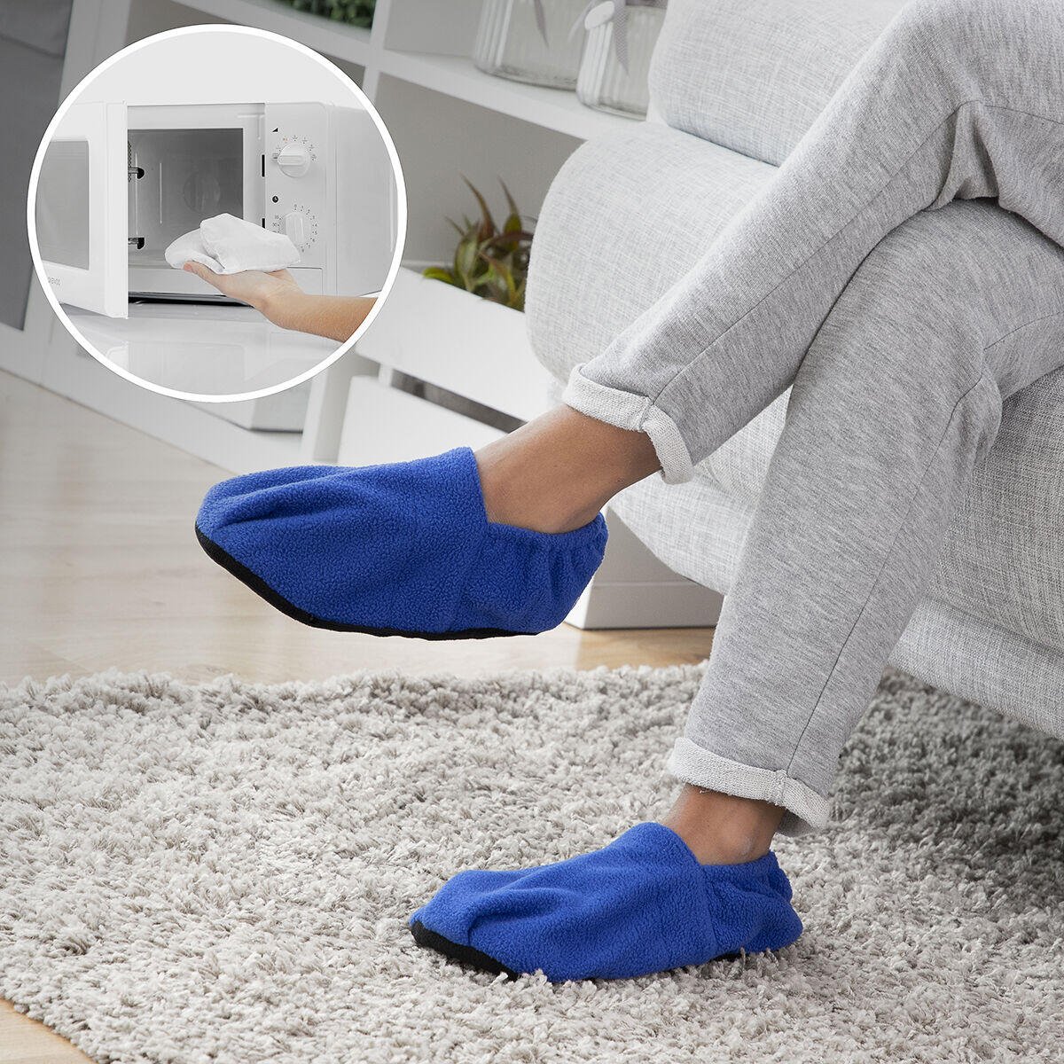 Zapatillas de Casa Calentables en Microondas InnovaGoods Azul - innovagizmo.com