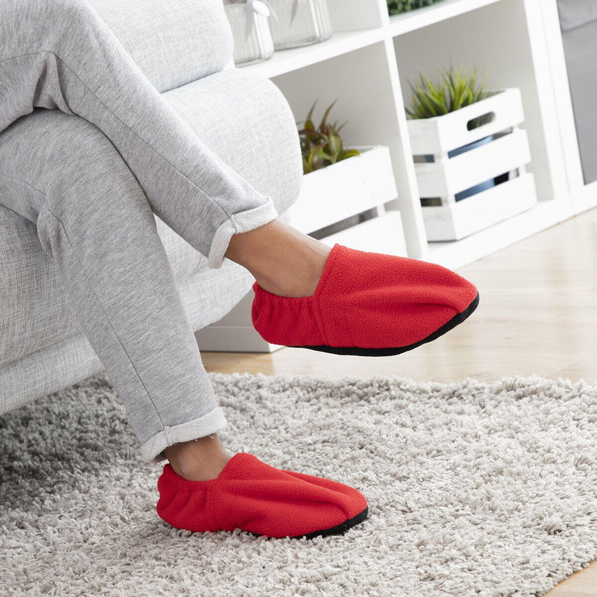 Zapatillas de Casa Calentables en Microondas InnovaGoods Rojo - innovagizmo.com