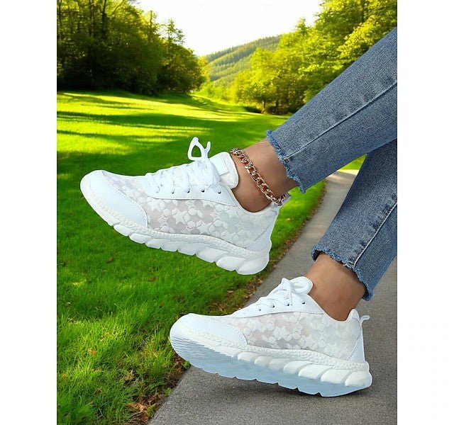 Zapatillas de Mujer Transpirables Antideslizantes con Soporte de Arco y Ajuste Cómodo (Blancas) - innovagizmo.com